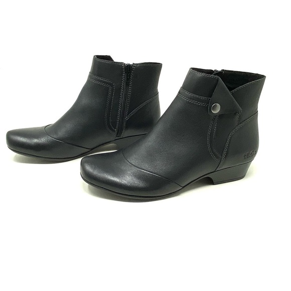 Taos Womens Oh Snap Dress Zip Bootie- Black Smooth Leather WIDE - Picture 2 of 7